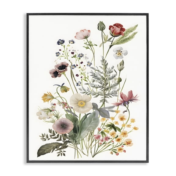 Stupell Industries Farmhouse Subtle Spring Blossoms Black Framed Giclee Art, 11 x 14, by Petals Prints Design