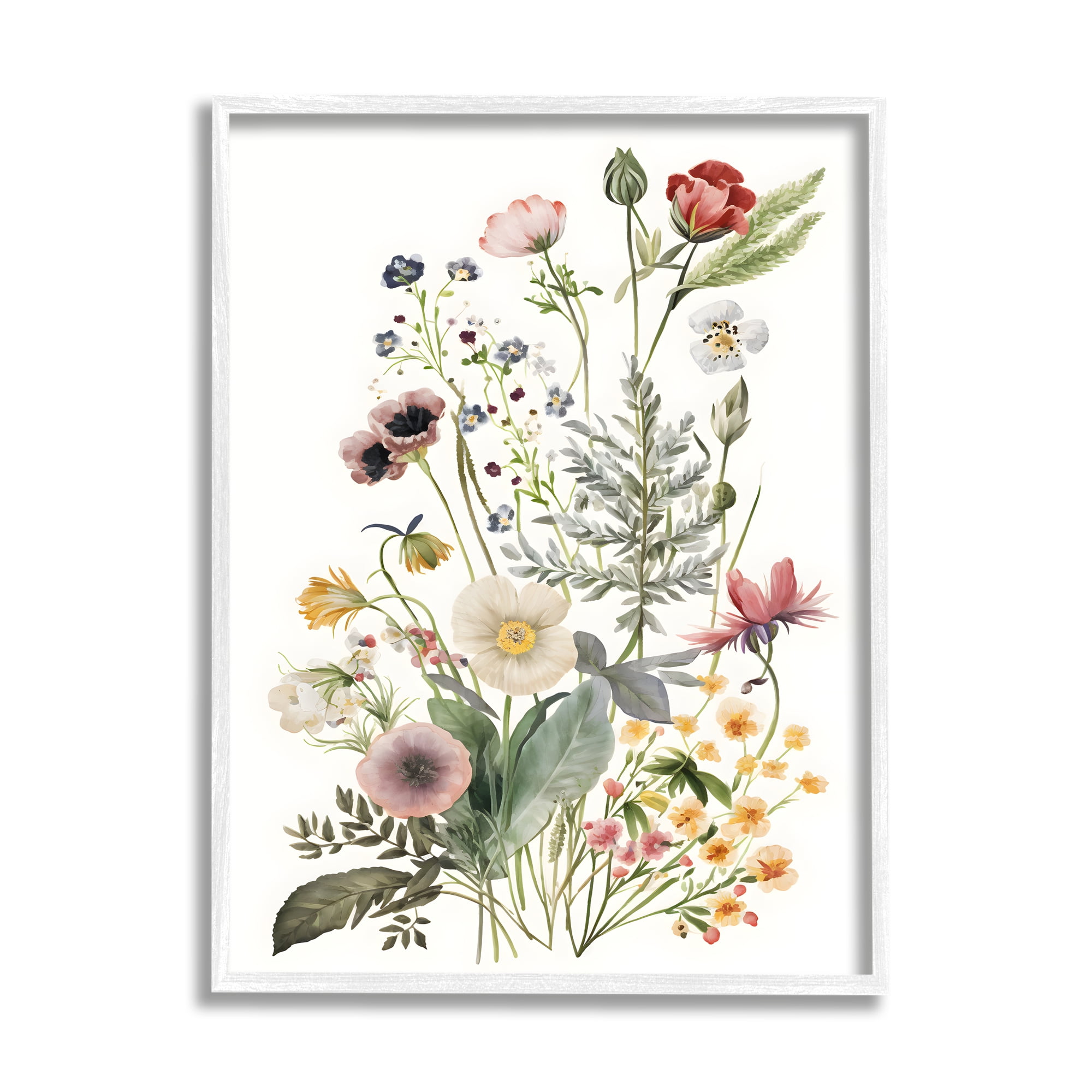 Subtle Spring Blossoms Floral Canvas Print with White Frame