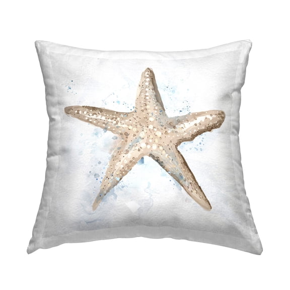 Stupell Industries Subtle Starfish Sea Life Decorative Printed Throw Pillow, 18 x 18