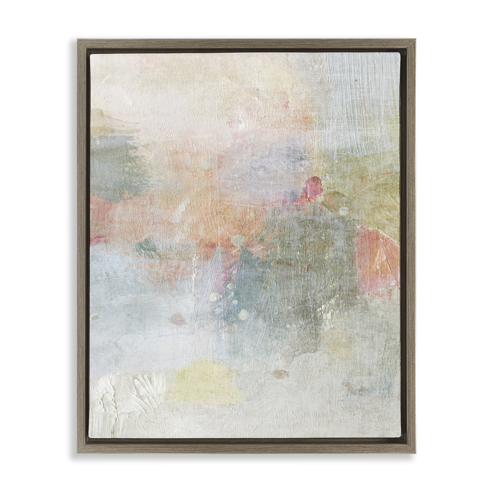 Stupell Industries Subtle Transitioning Abstract Abstract Painting Brown Floater Framed Canvas Art Print Wall Art, 17 x 21