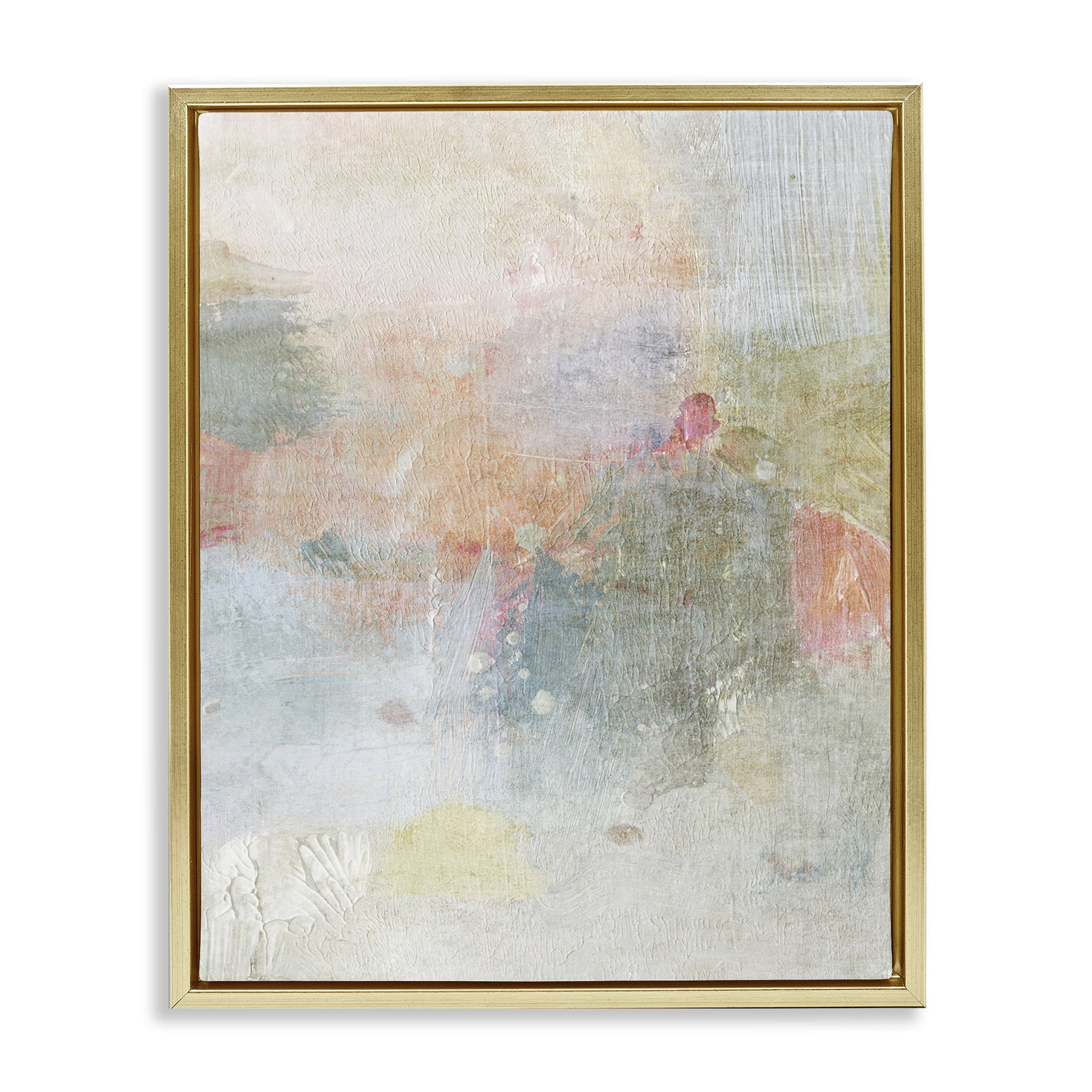 Stupell Industries Subtle Transitioning Abstract Abstract Painting Gold Floater Framed Canvas Art Print Wall Art, 25 x 31