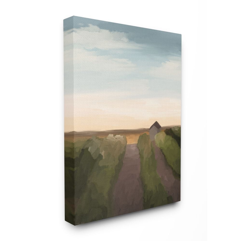 Stupell Industries Subtle Vineyard Landscape with Ombre Skyline Canvas Wall Art Design by Gigi Louise, 16" x 20"