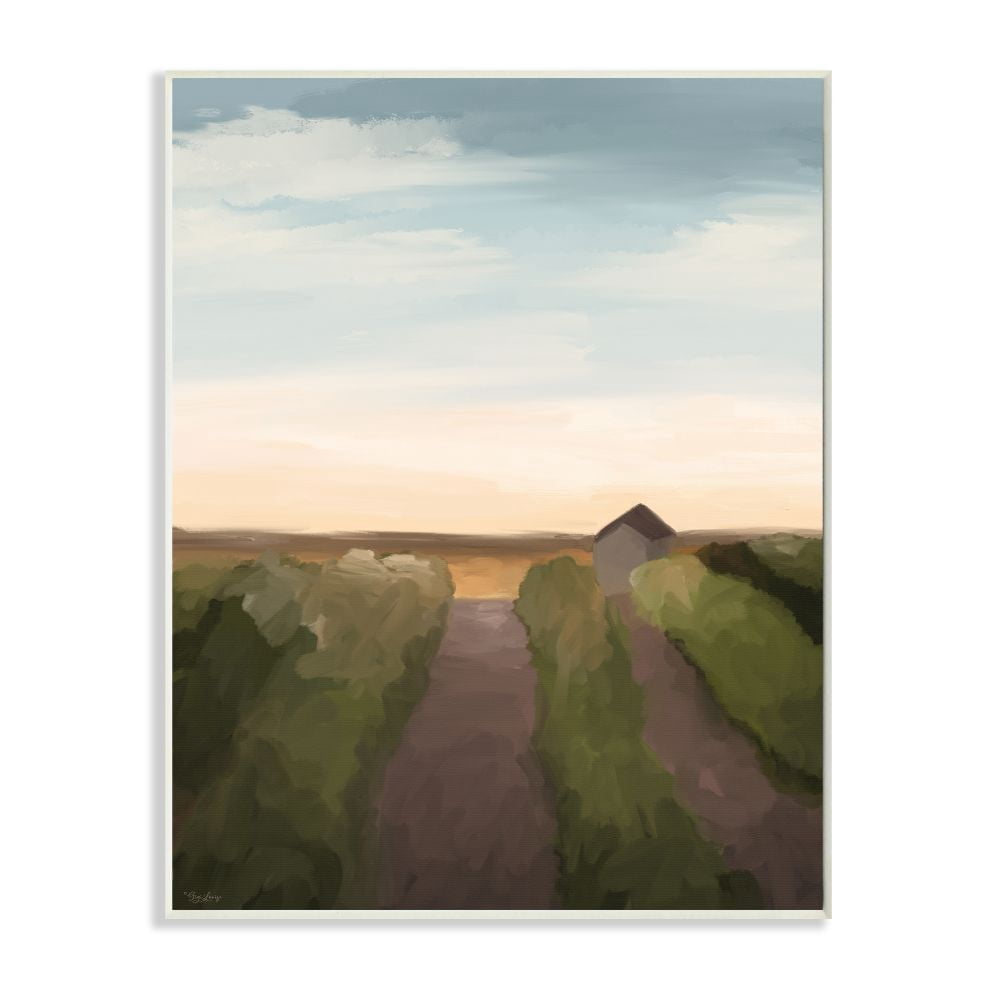 Stupell Industries Subtle Vineyard Landscape with Ombre Skyline Wall Plaque Design by Gigi Louise, 13" x 19"