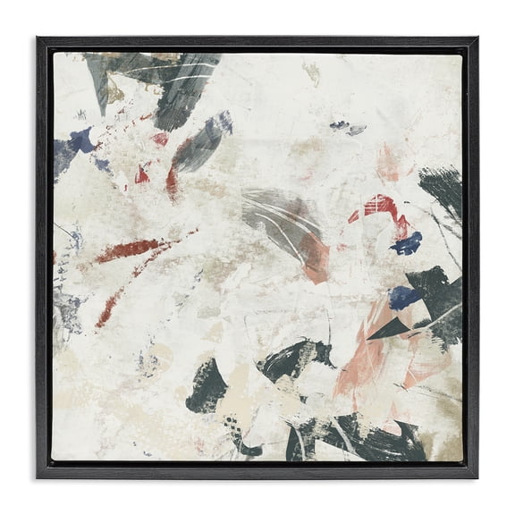 Stupell Industries Subtle Washi Expression Black Framed Floater Canvas Wall Art design by June Erica Vess, 18 x 18