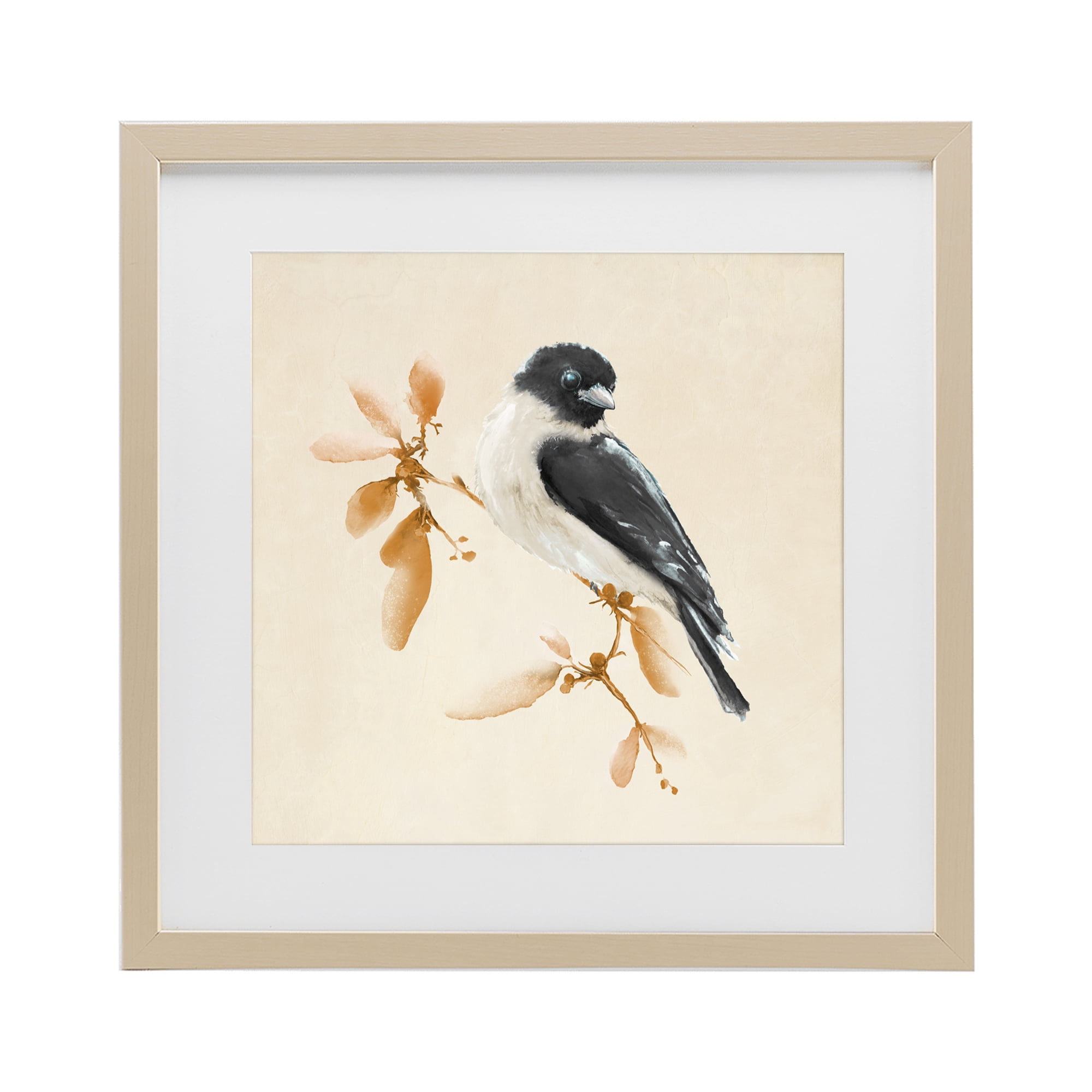 Stupell Industries Subtle Watercolor Chickadee Birch Framed Print Under Glass, design by Diannart