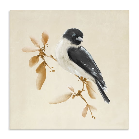 Stupell Industries Rustic Lodge Subtle Watercolor Chickadee Canvas Art, 17 x 17, by Diannart