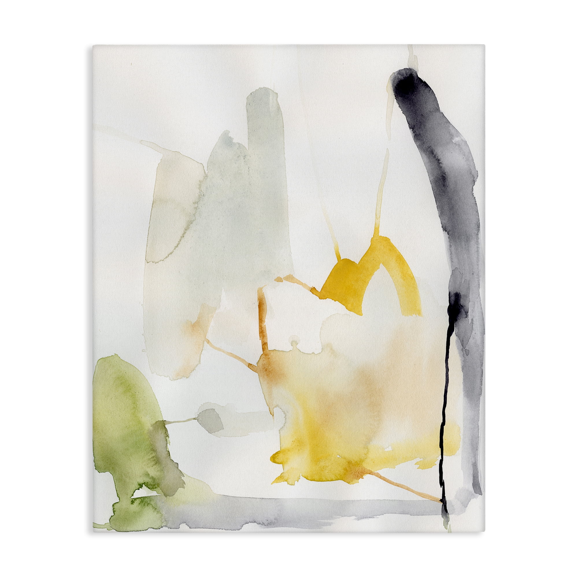 Stupell Industries Subtle Watercolor Splashes Abstract Painting Wrapped Canvas Art Print Wall Art, 30 x 40