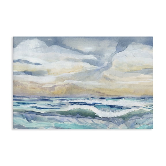 Stupell Industries Subtle and Serene Cloudy Sea Canvas Wall Art design by Audrey Jeanne Roberts, 20 x 30