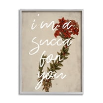 Stupell Industries Succa For You Romantic Witty Plant Humor Phrase Framed Wall Art, 24 x 30, Design by Lil' Rue