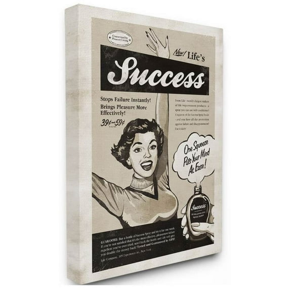 Stupell Industries Success Spray Funny Vintage Comic Book Design Canvas Wall Art by Ester Kay