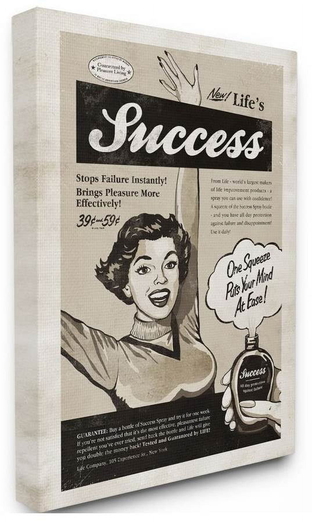 Stupell Industries Success Spray Funny Vintage Comic Book Design Canvas Wall Art by Ester Kay