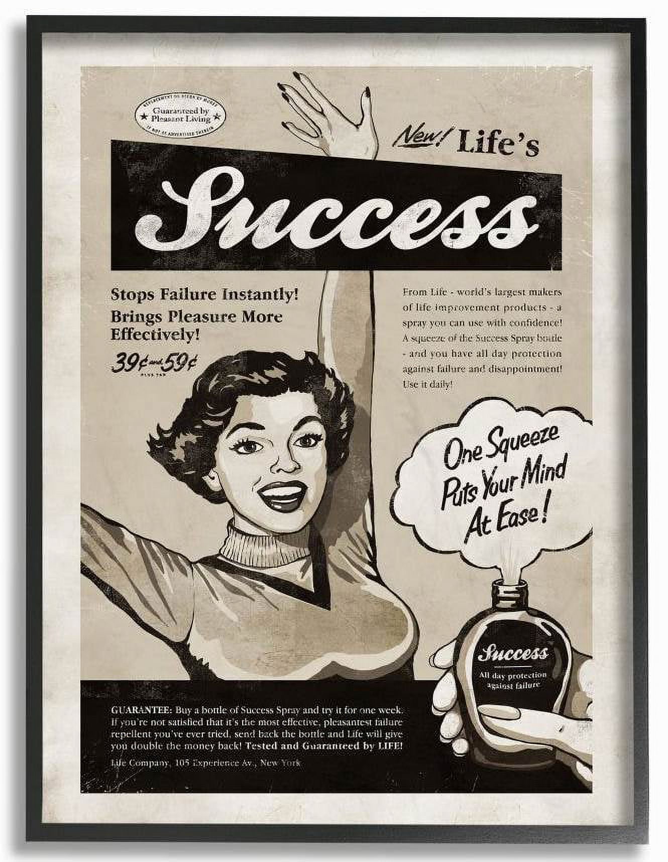 ヴィンテージアートポスター　SUCCESS Stupell Industries Success Spray Vintage Comic Canvas Wall Art