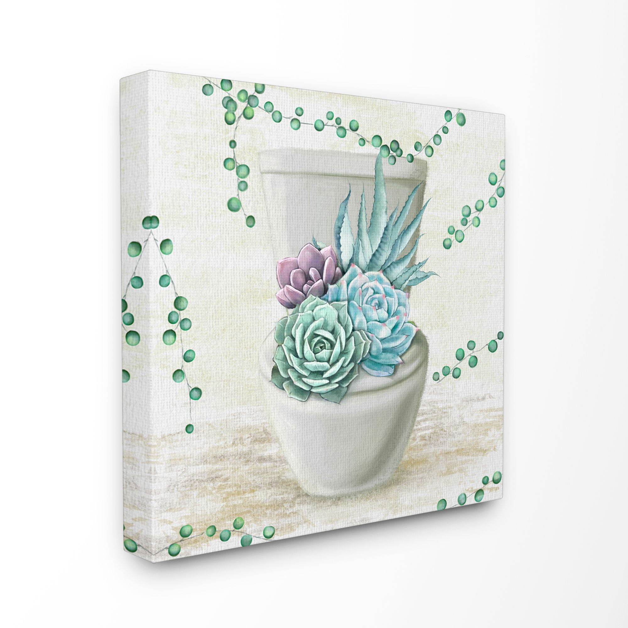 Stupell Industries Succulent Bouquet Bathroom Toilet Painting Canvas Wall Art by Ziwei Li