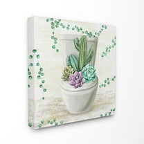 Stupell Industries Succulent Bouquet Toilet Bathroom Painting Canvas Wall Art by Ziwei Li