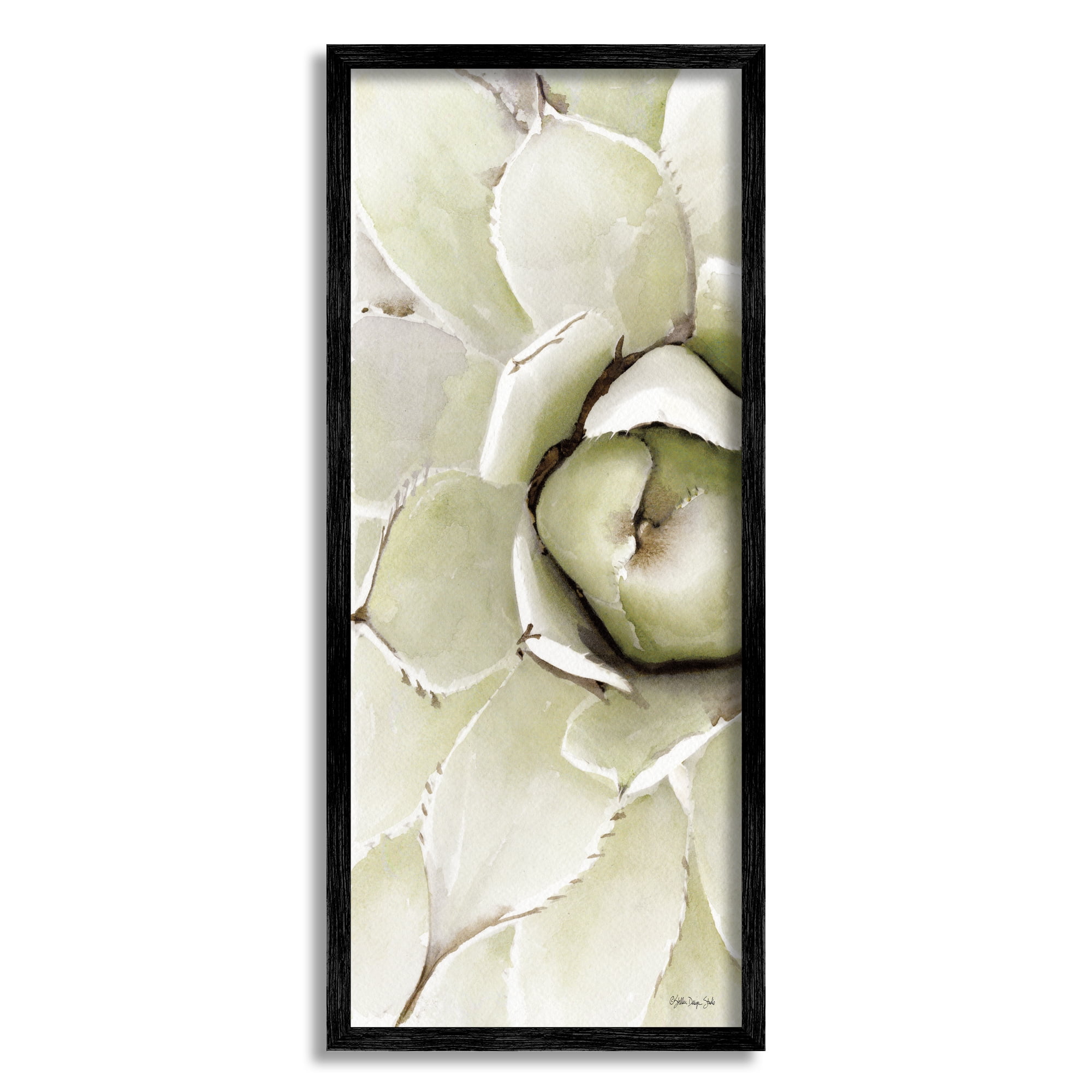 Stupell Industries Succulent Bulb Blossom Green Plant Modern Watercolor Painting, 13 x 30,Design by Stellar Design Studio