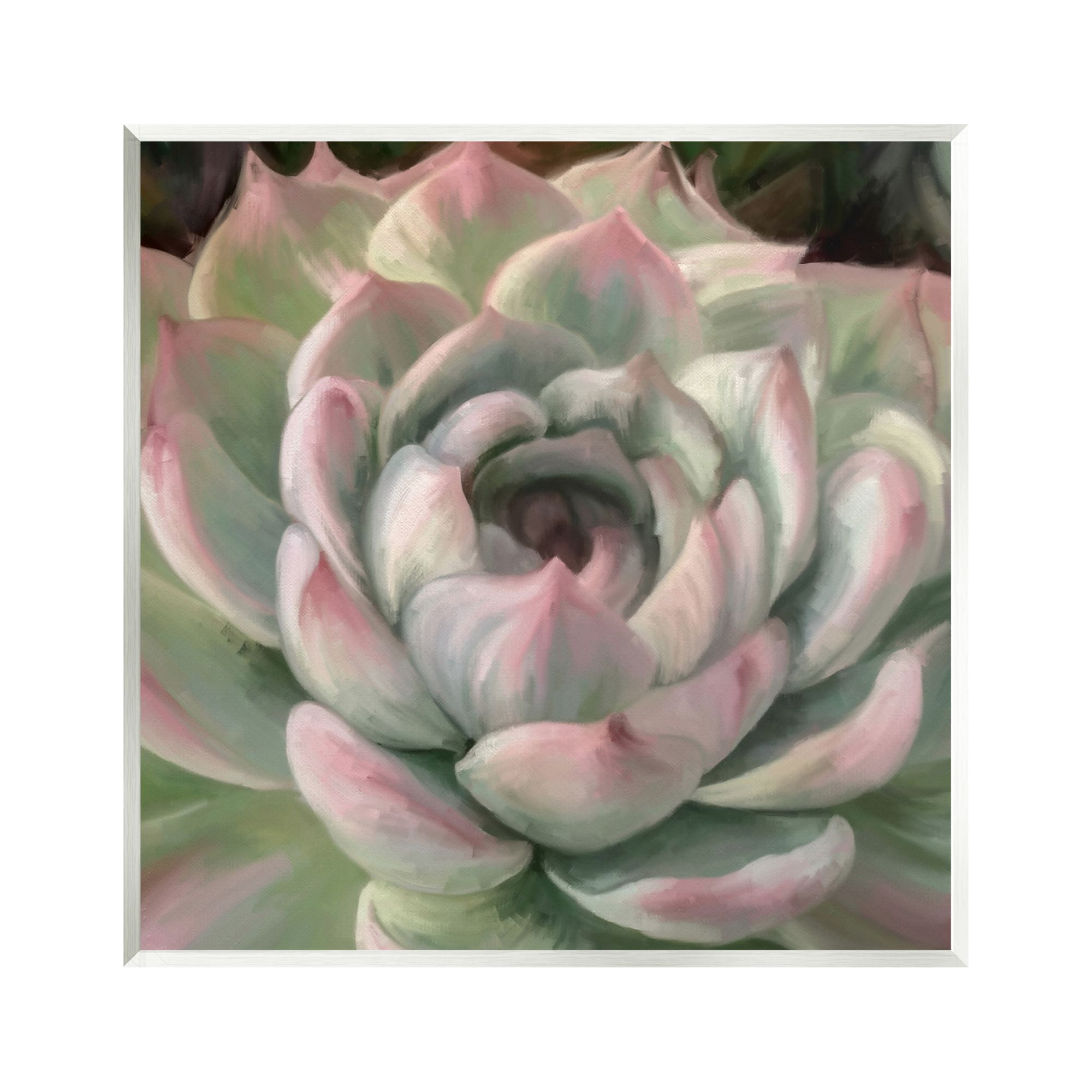 Stupell Industries Succulent Leaves Close Up Botanical & Floral Painting Unframed Art Print Wall Art, 12 x 12