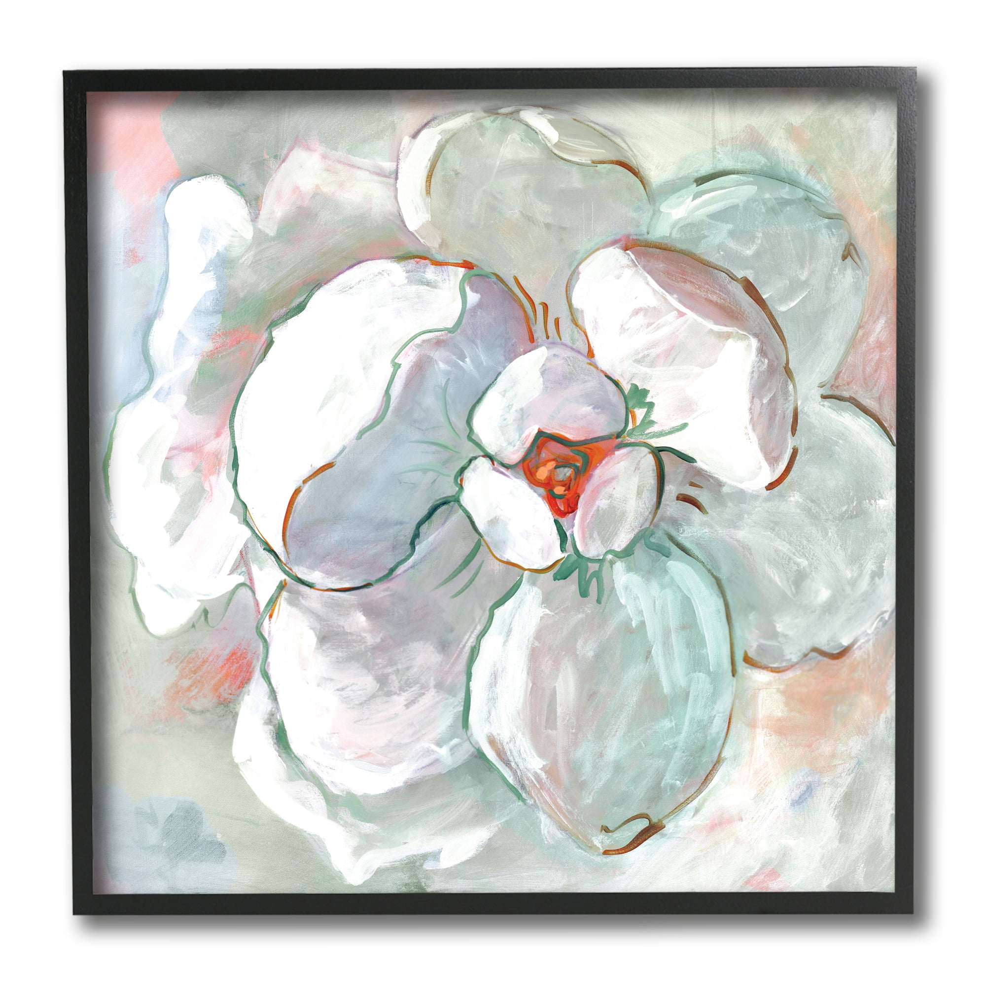 Stupell Industries Succulent Plant Leaf Abstraction Green White Red,12 x 12,Designed by Sue Riger