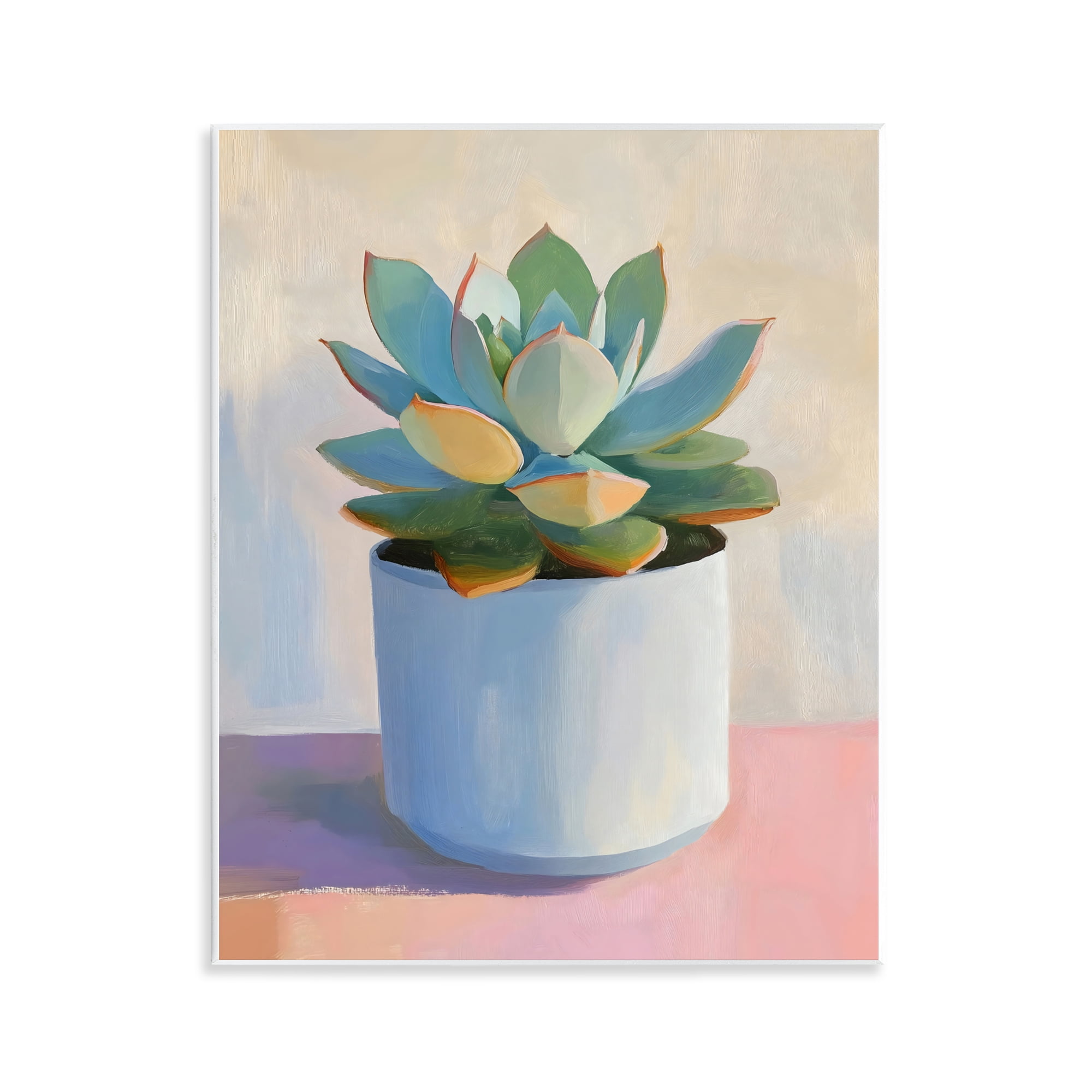Stupell Industries Succulent Plant in White Pot Wall Plaque Art, design by The Prints Vibe