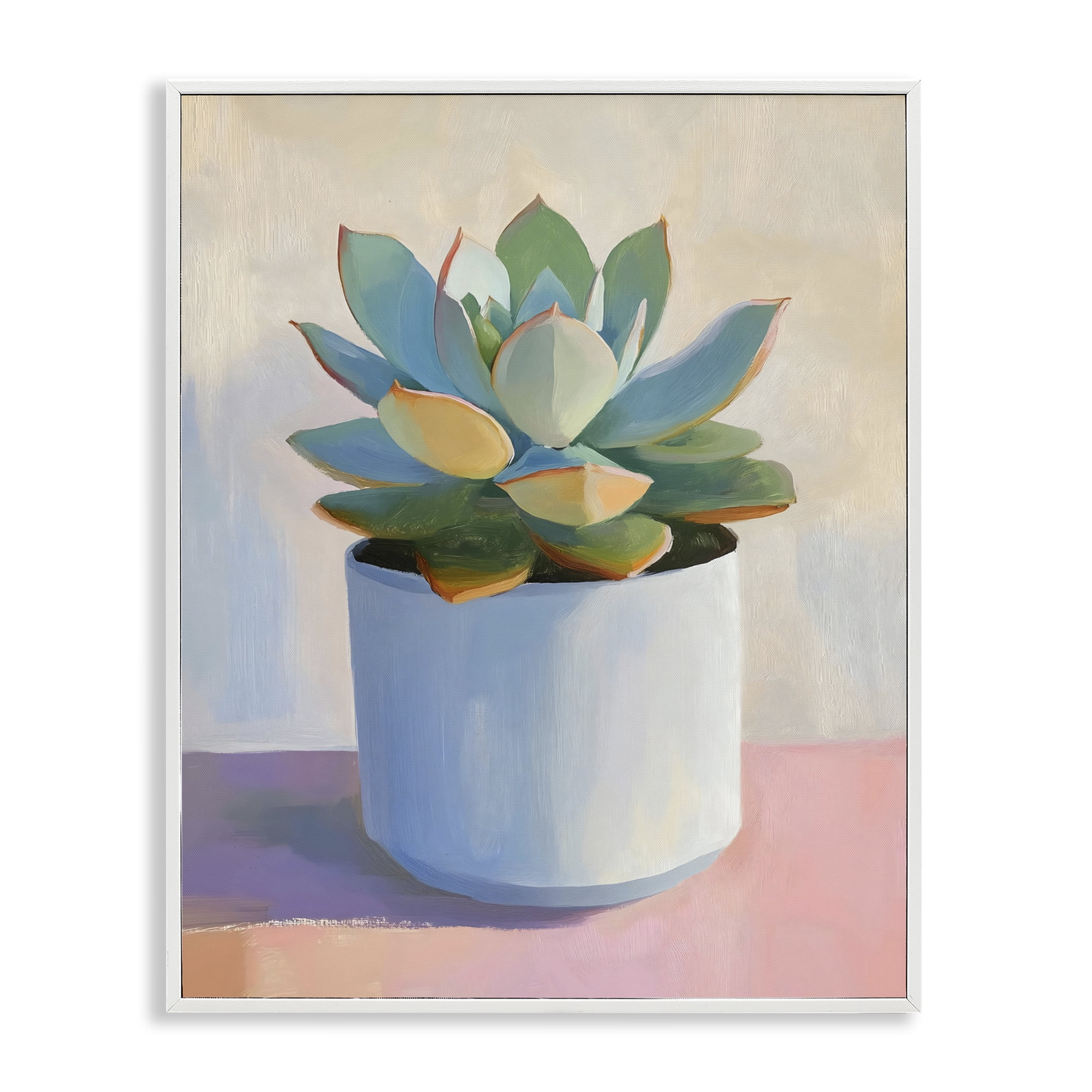 Stupell Industries Succulent Plant in White Pot White Framed Giclee Art, design by The Prints Vibe