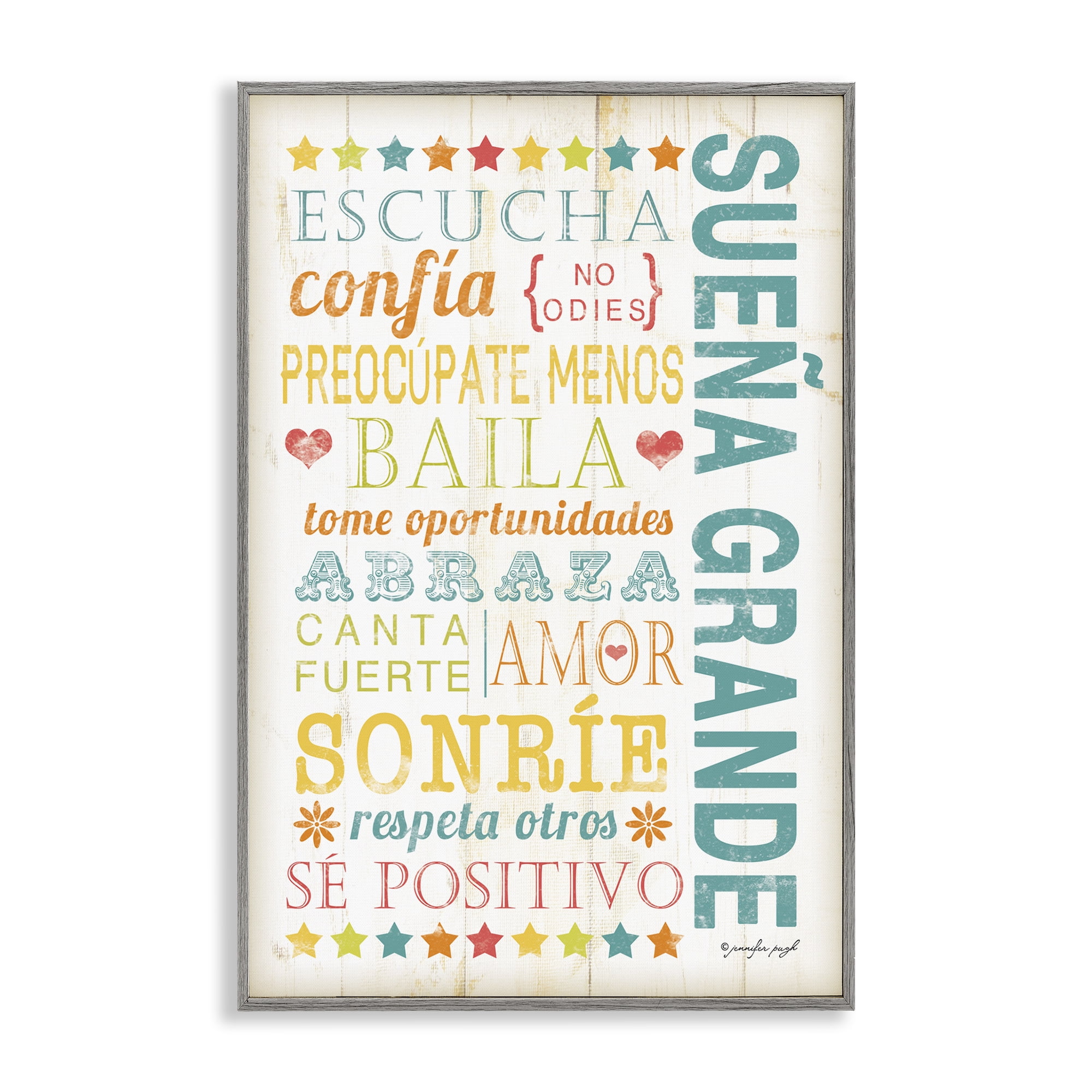 Stupell Industries Sueña Grande Frases Positivas Inspirational Quotes & Sayings Painting Gray Framed Art Print Wall Art, 20 x 30