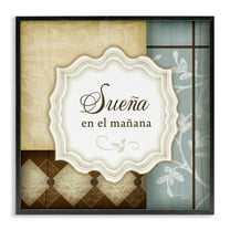 Stupell Industries Sueña en el Mañana Inspirational Quotes & Sayings Painting Black Framed Art Print Wall Art, 12 x 12