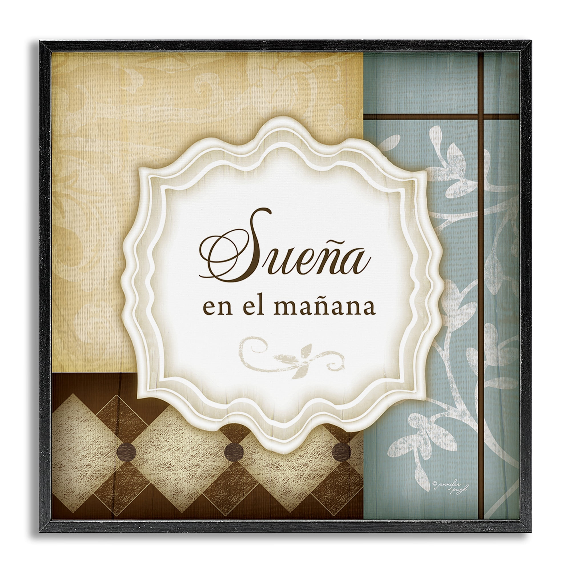 Stupell Industries Sueña en el Mañana Inspirational Quotes & Sayings Painting Gray Framed Art Print Wall Art, 24 x 24