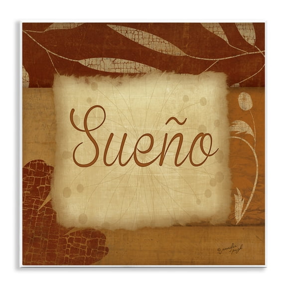 Stupell Industries Sueño con Flores Tradicionales Typography and Symbols Painting Unframed Art Print Wall Art, 12 x 12