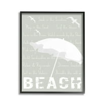 Stupell Industries Summer Beach Activities Animals & Insects Painting Black Framed Art Print Wall Art, 11 x 14