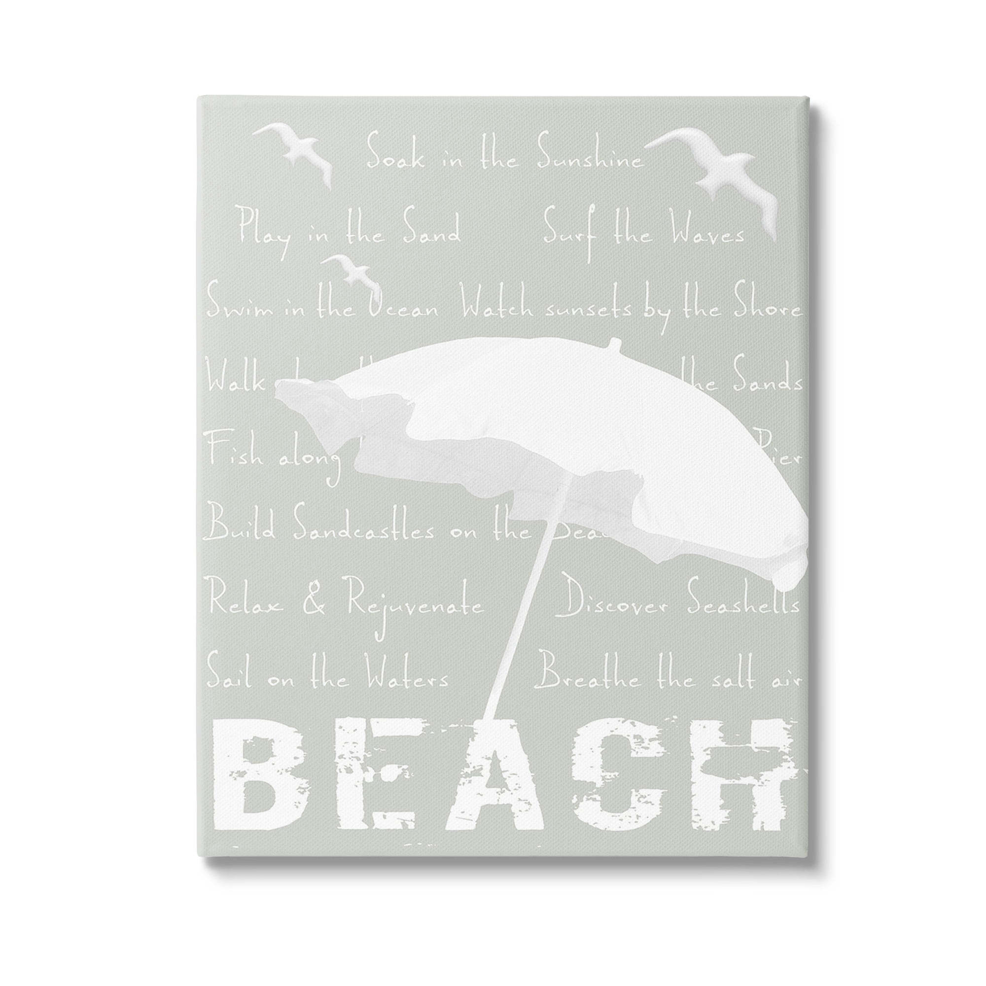 Stupell Industries Summer Beach Activities Animals & Insects Painting Gallery Wrapped Canvas Art Print Wall Art, 30 x 40