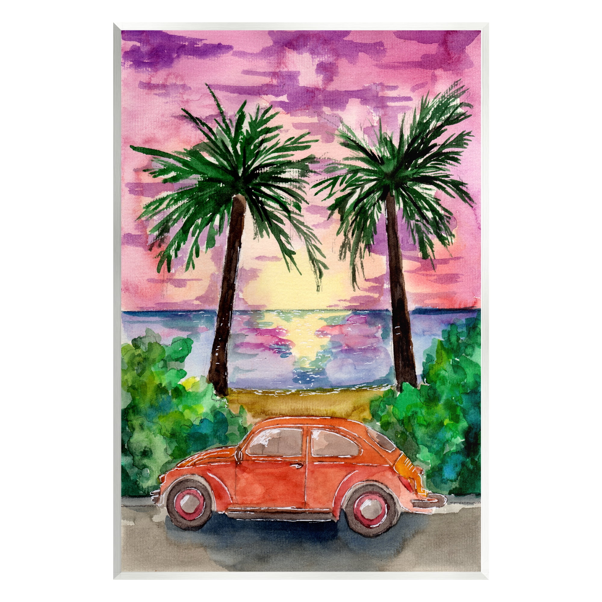 Stupell Industries Summer Beach Buggy Transportation Painting Unframed Art Print Wall Art, 10 x 15