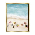 thumbnail image 1 of Stupell Industries Summer Beach Day People Swimming Coastal Painting Gold Floater Framed Art Print Wall Art, 1 of 6