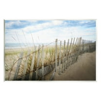 Stupell Industries Summer Beach Fence Landscape Painting Unframed Art Print Wall Art, 15 x 10