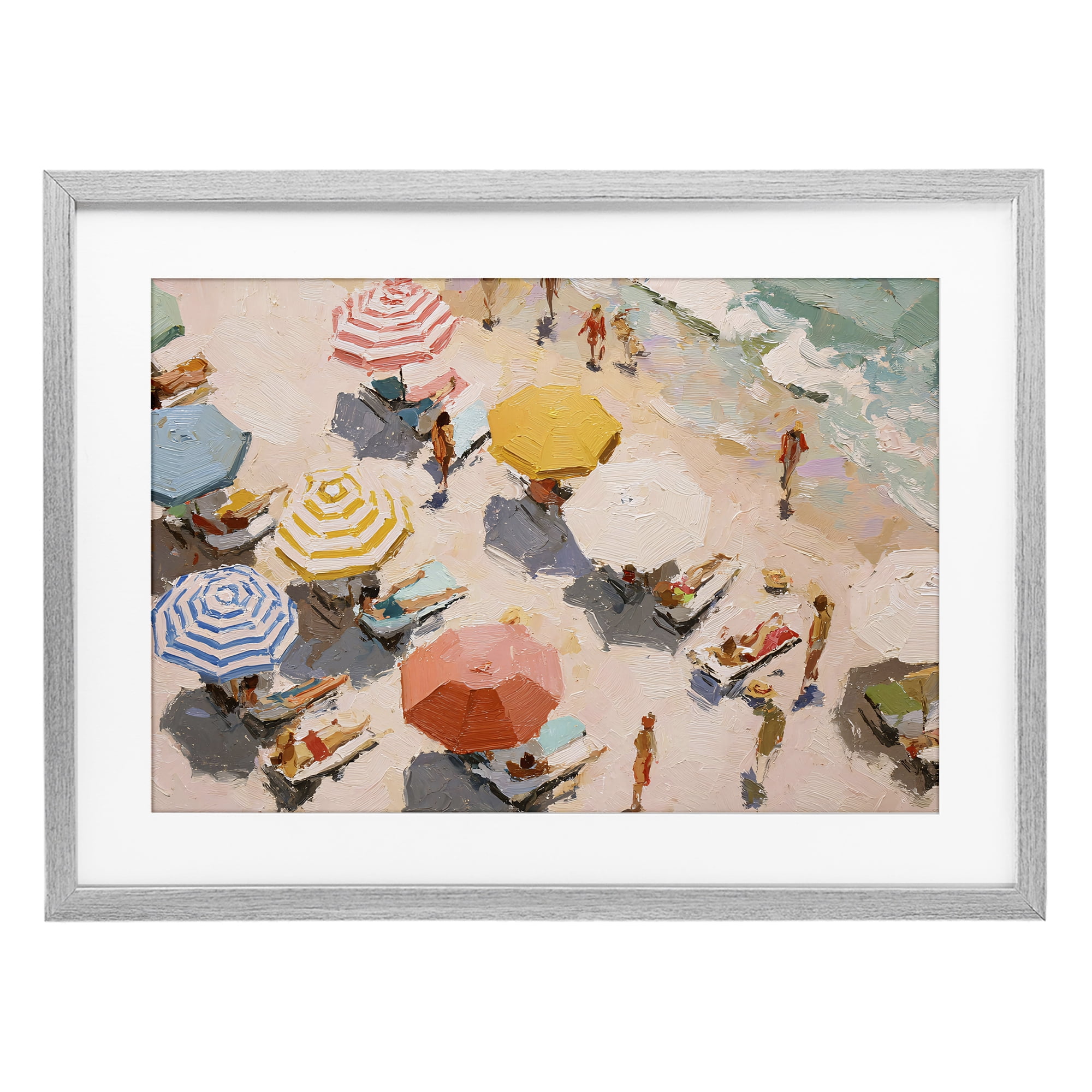 Stupell Industries Summer Beach Fun Expression Gray Framed Print Under Glass, design by Jacky Ngan