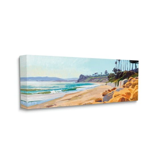Stupell Industries Summer Beach Landscape Warm Sandy Coastline,10 x 24,Designed by Marcia Burtt