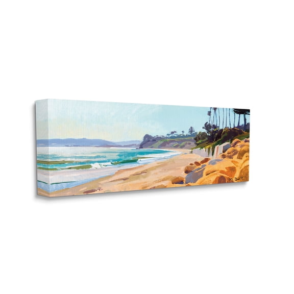 Stupell Industries Summer Beach Landscape Warm Sandy Coastline,13 x 30,Designed by Marcia Burtt