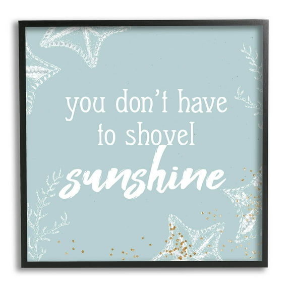 Stupell Industries Summer Beach Lover Nautical Quote Graphic Art Black Framed Art Print Wall Art, Design by Ann Bailey