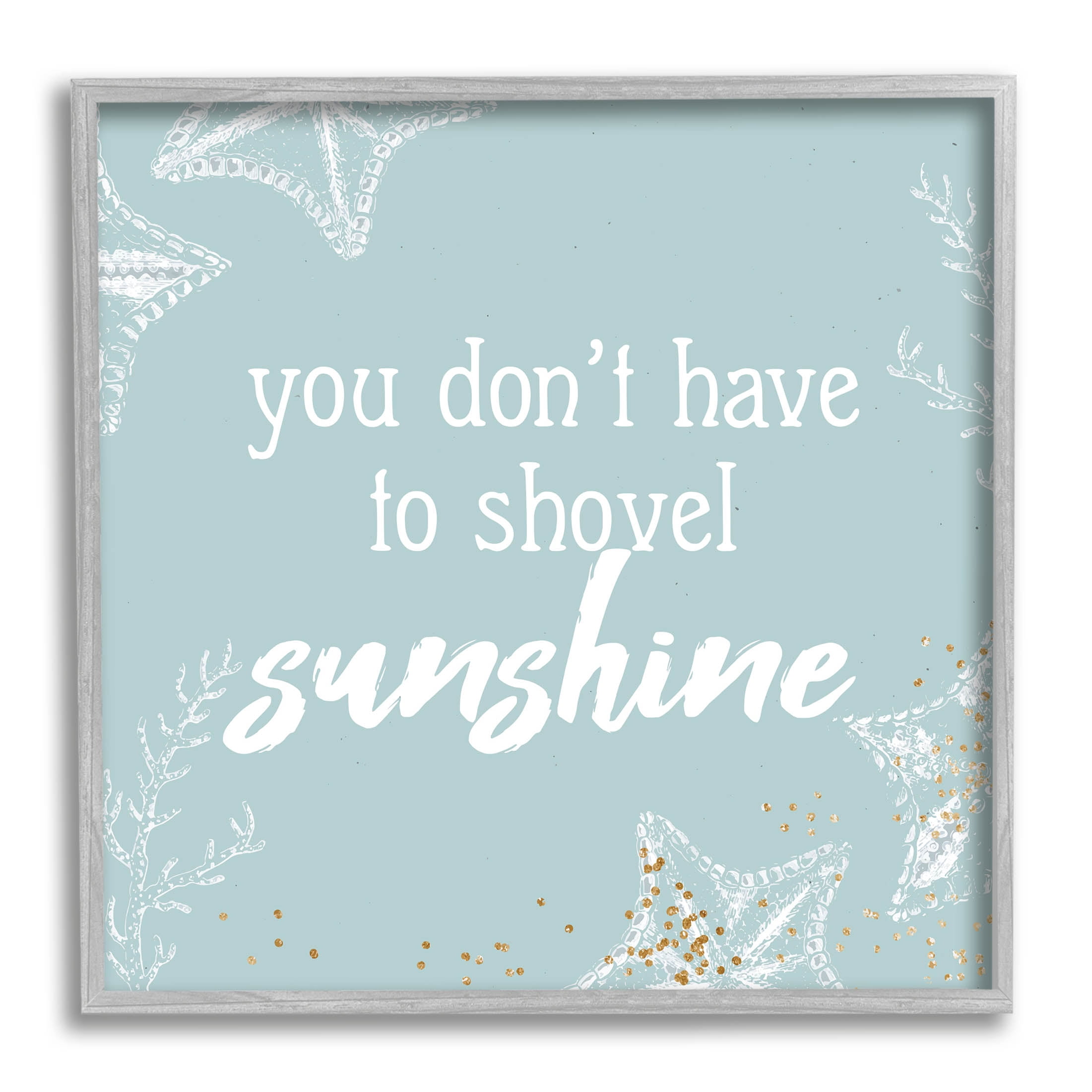 Stupell Industries Summer Beach Lover Nautical Quote Graphic Art Gray Framed Art Print Wall Art, Design by Ann Bailey