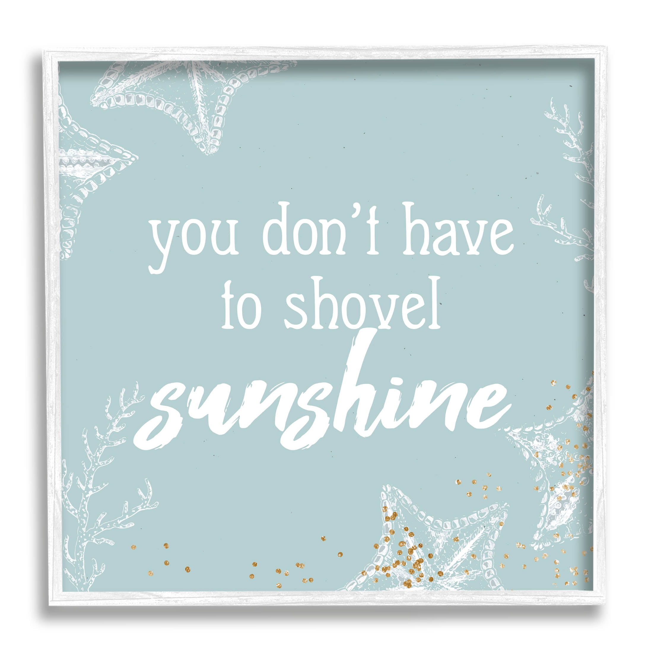 Stupell Industries Summer Beach Lover Nautical Quote Graphic Art White Framed Art Print Wall Art, Design by Ann Bailey
