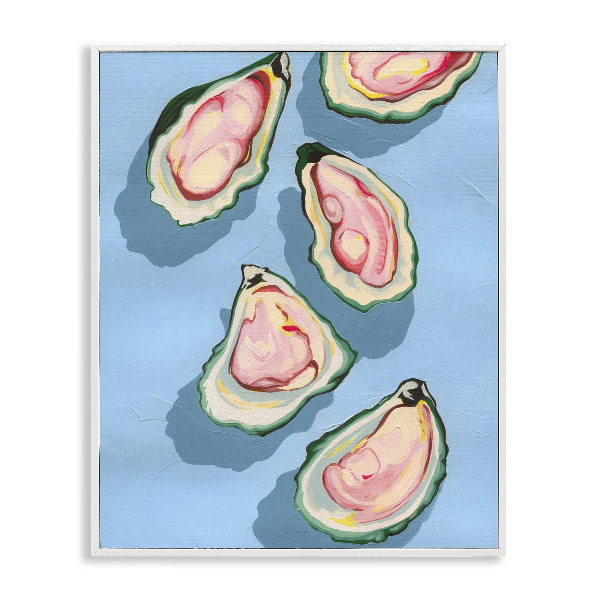 Stupell Industries Summer Beach Oysters Animals & Insects Painting White Framed Art Print Wall Art, 24 x 30