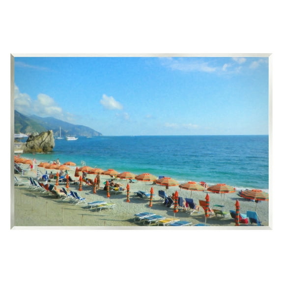 Stupell Industries Summer Beach Resort Landscape Painting Unframed Art Print Wall Art, 15 x 10