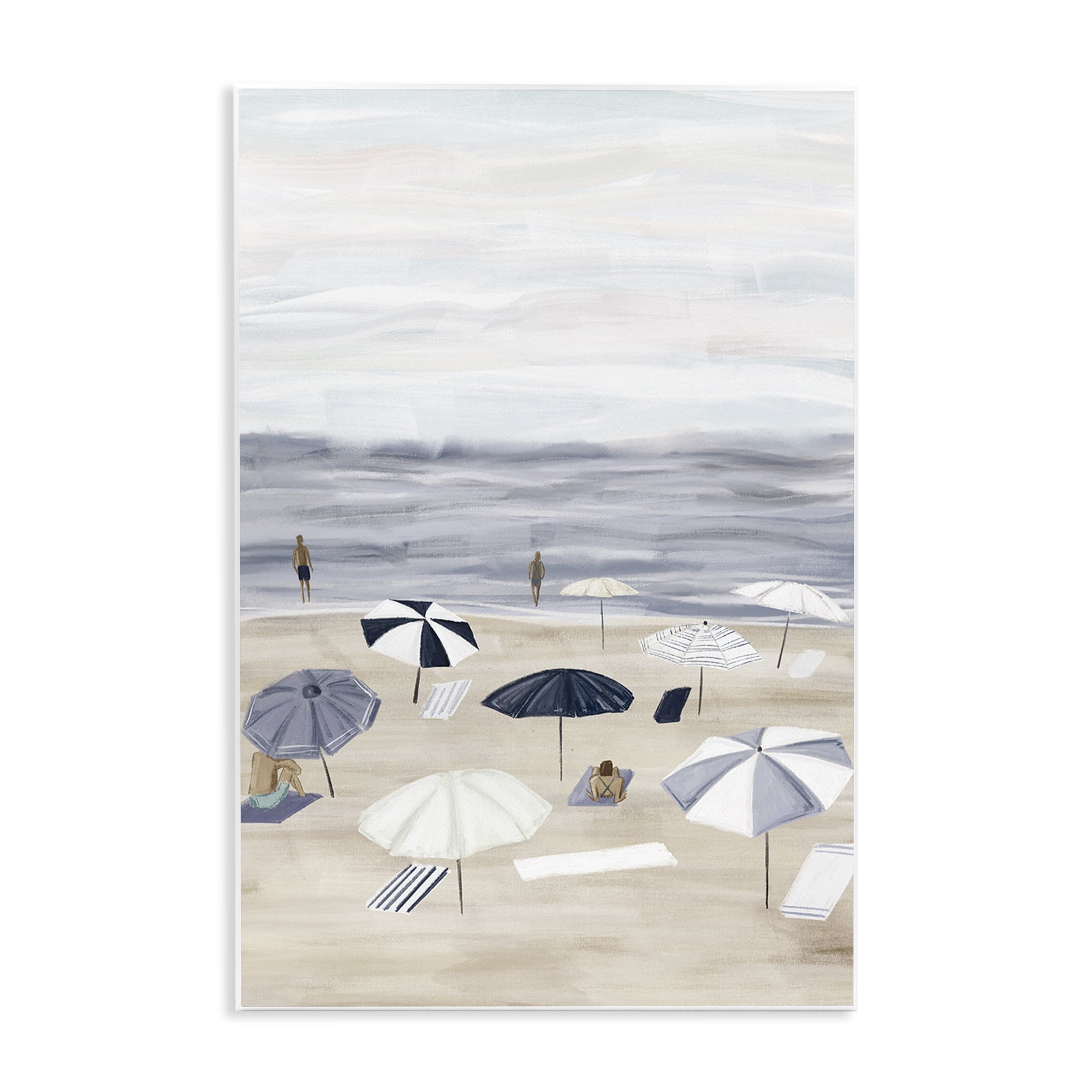 Stupell Industries Summer Beach Umbrellas Nautical & Beach Painting Unframed Art Print Wall Art, 13 x 19