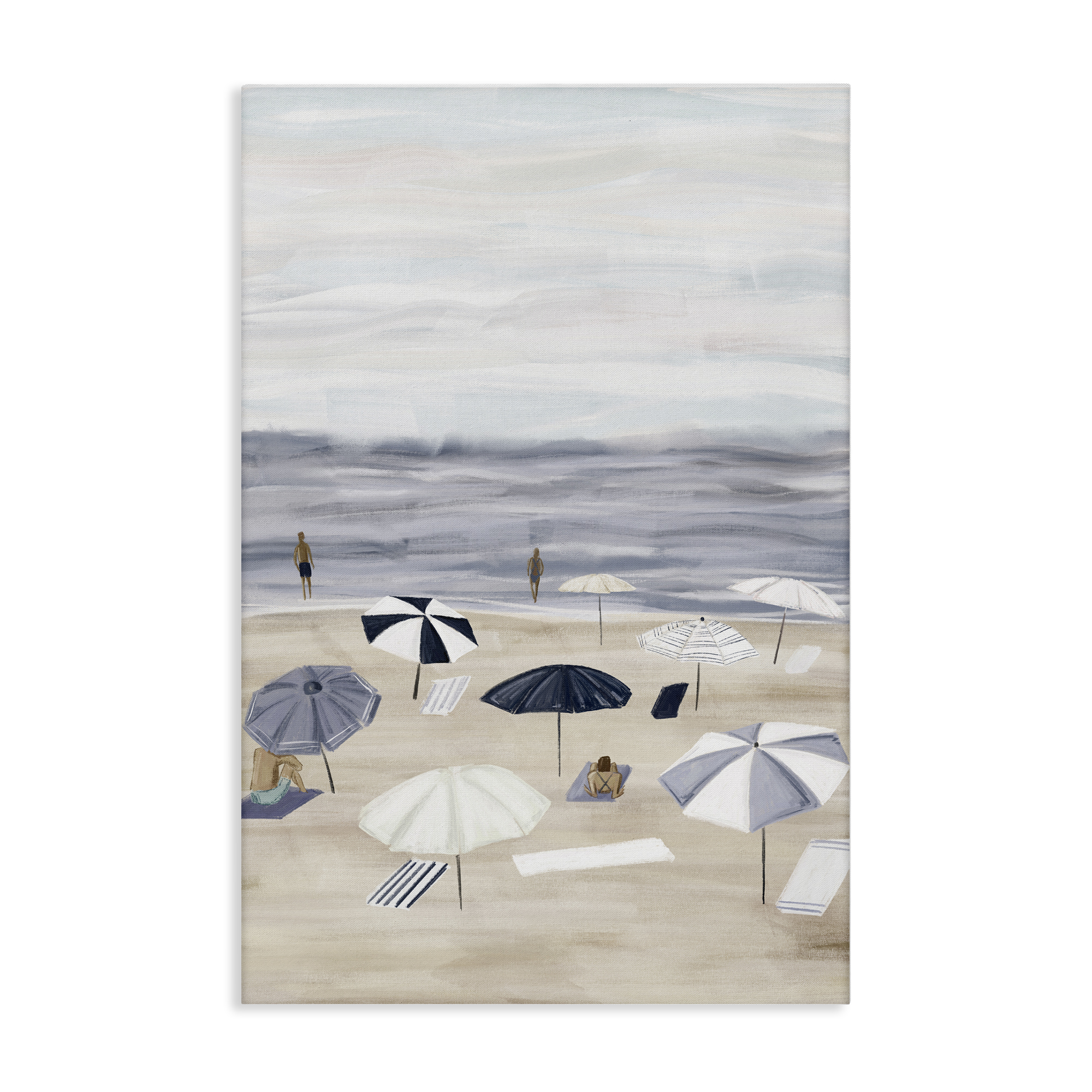 Stupell Industries Summer Beach Umbrellas Nautical & Beach Painting Wrapped Canvas Art Print Wall Art, 20 x 30