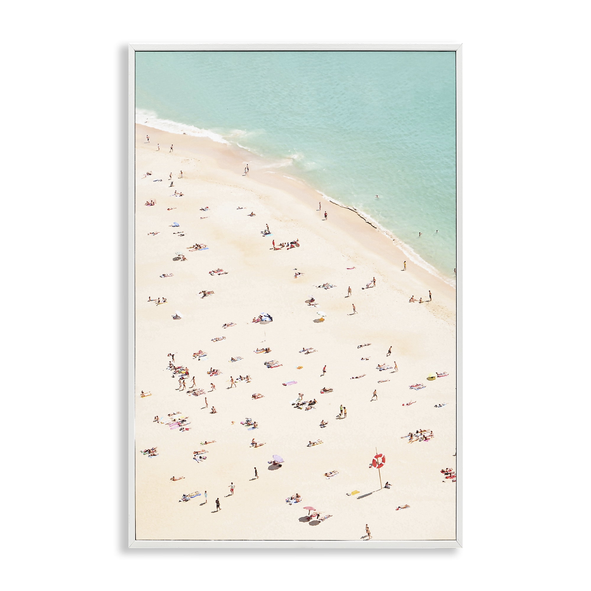 Stupell Industries Summer Beachgoer Crowd Nautical & Beach Photography White Framed Art Print Wall Art, 20 x 30