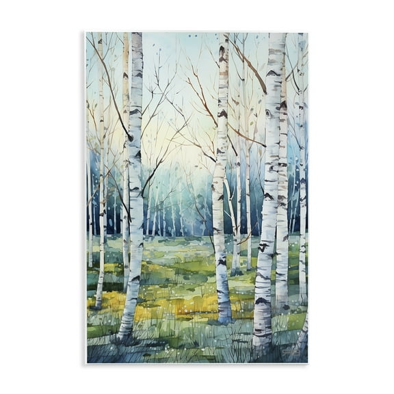 Stupell Industries Summer Birch Forest Landscape Painting Unframed Art Print Wall Art, 10 x 15
