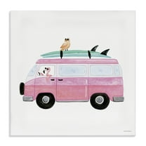 Stupell Industries Summer Birds & Van Transportation Painting Wrapped Canvas Art Print Wall Art, 17 x 17