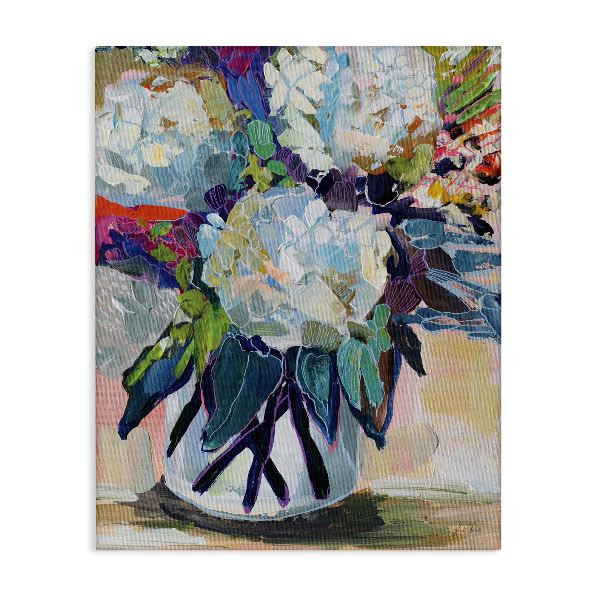 Stupell Industries Summer Blooming Bouquet Plants & Flowers Painting Wrapped Canvas Art Print Wall Art, 24 x 30