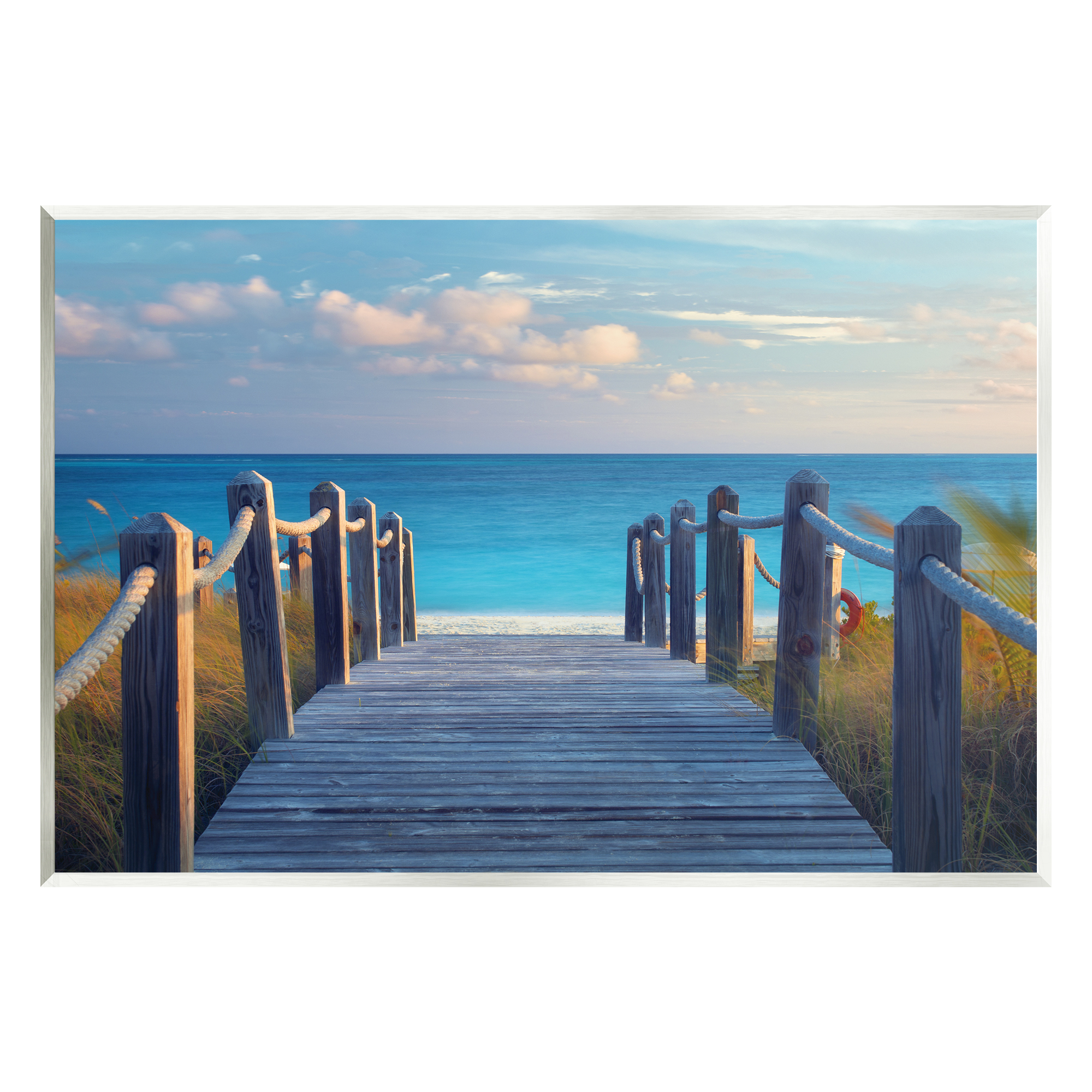 Stupell Industries Summer Boardwalk Beach View Coastal Photography ...