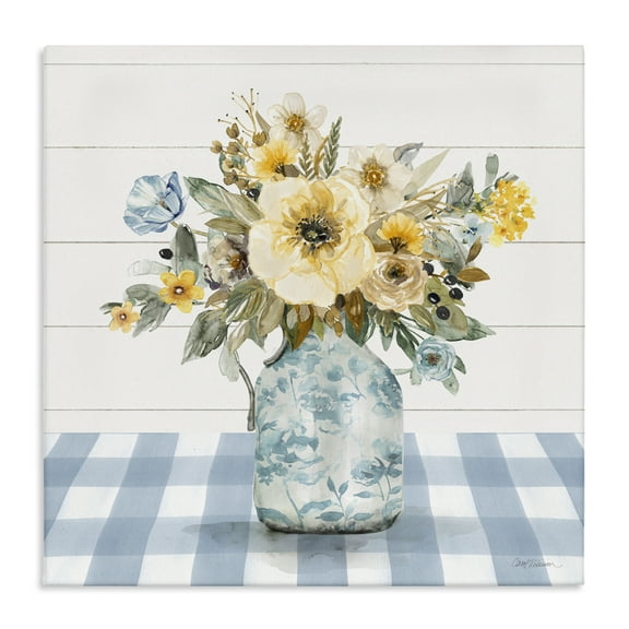 Stupell Industries Summer Bouquet Yellow Florals Canvas Wall Art design by Carol Robinson, 17 x 17