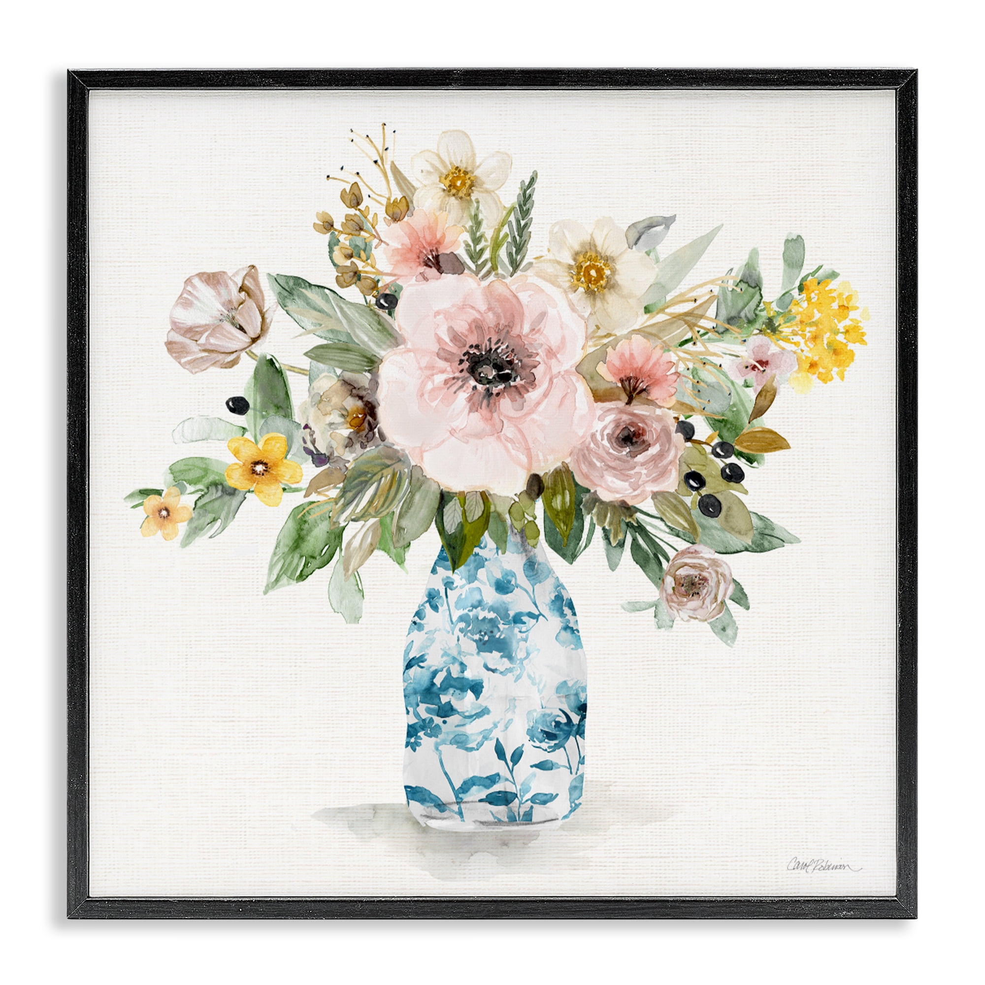 Stupell Industries Summer Chinoiserie Assortment Black Framed Giclee Art, design by Carol Robinson