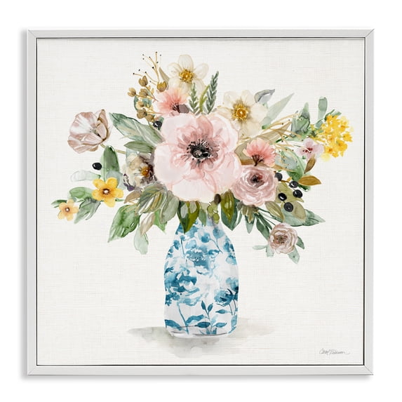 Stupell Industries Shabby Chic Summer Chinoiserie Assortment White Framed Giclee Art, 24 x 24, by Carol Robinson